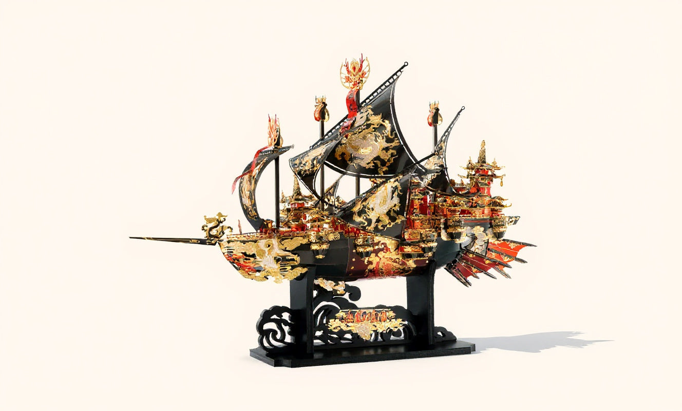 Puzzle 3D en métal, navire de la dynastie Tang (maquette à assembler)