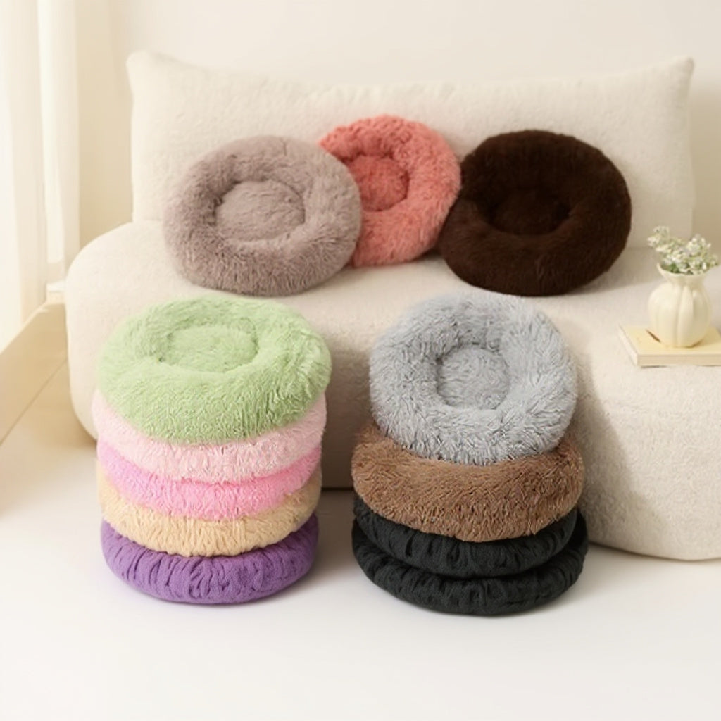 Panier pour chien et chat, coussin rond moelleux (70 cm)