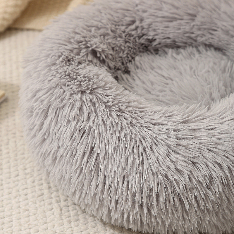 Panier pour chien et chat, coussin rond moelleux (70 cm)