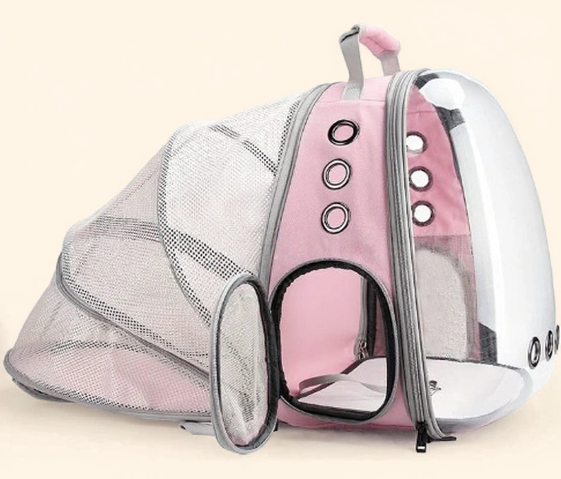 Transparenter Rucksack für Katzen und kleine Hunde, erweiterbare Kapsel