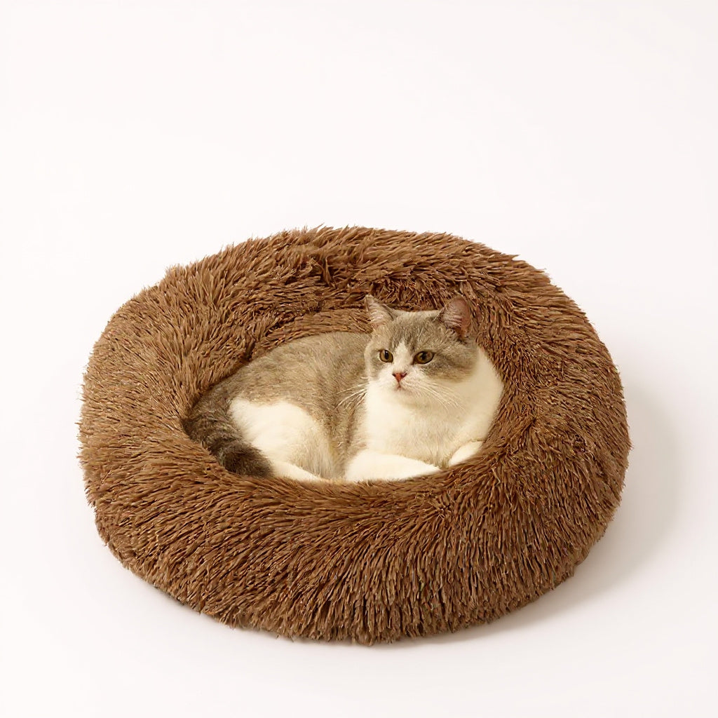 Panier pour chien et chat, coussin rond moelleux (70 cm)