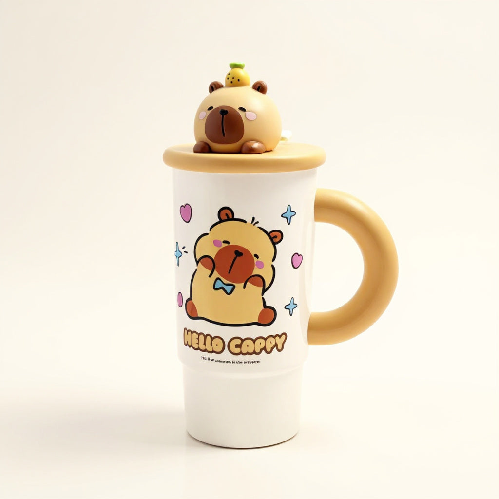 Gourde capybara à paille, mug isotherme
