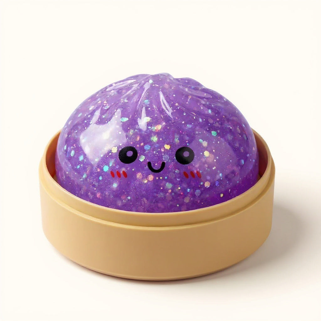 Glitzernde Squishy-Teigtaschen-Überraschung, Mini-Dampfkorb