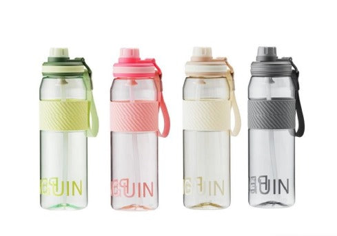 Gourde sport transparente 750 ml, bouchon à clapet