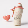 Puppy insulated bottle, with straw and strap