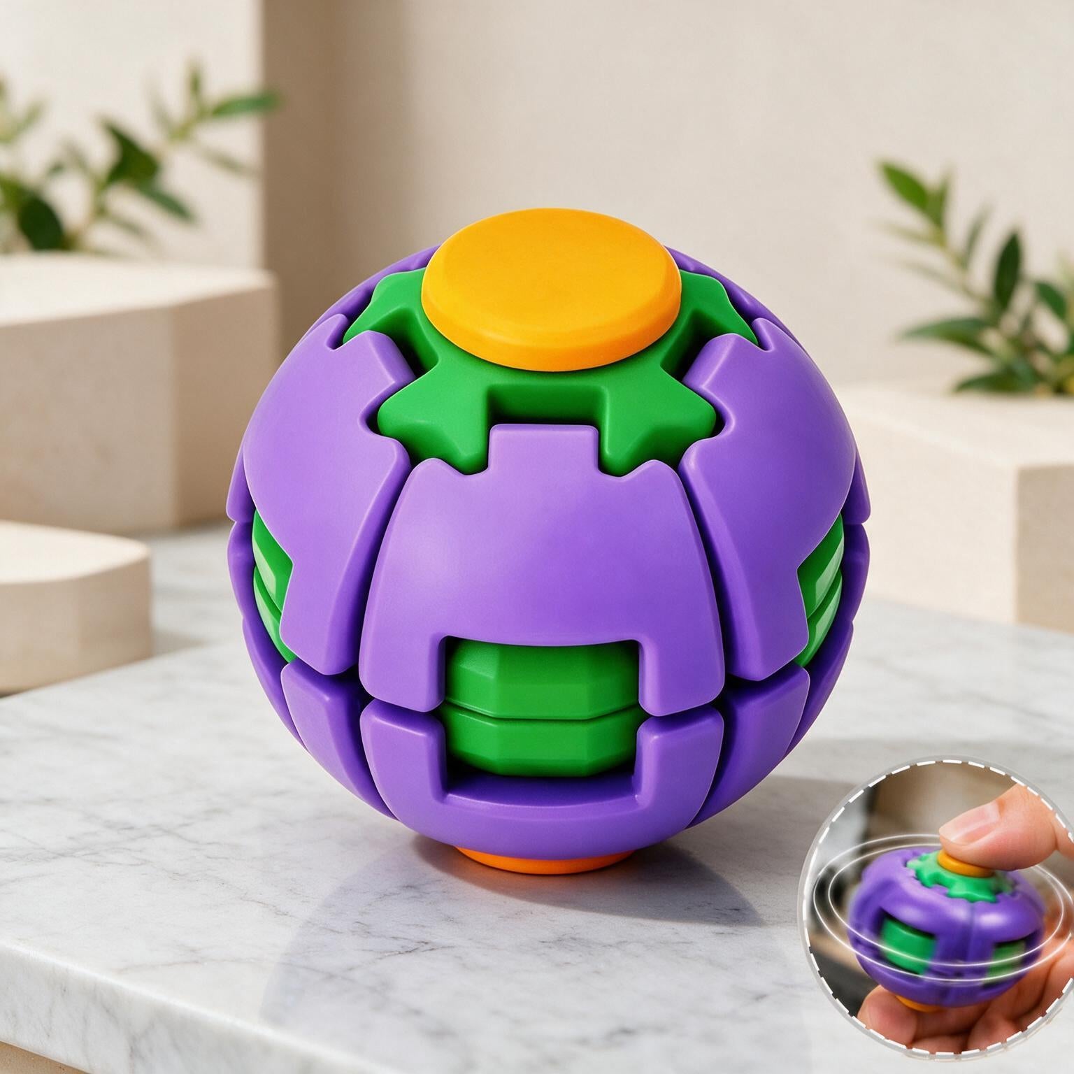 Rotating stress ball, squeeze fidget