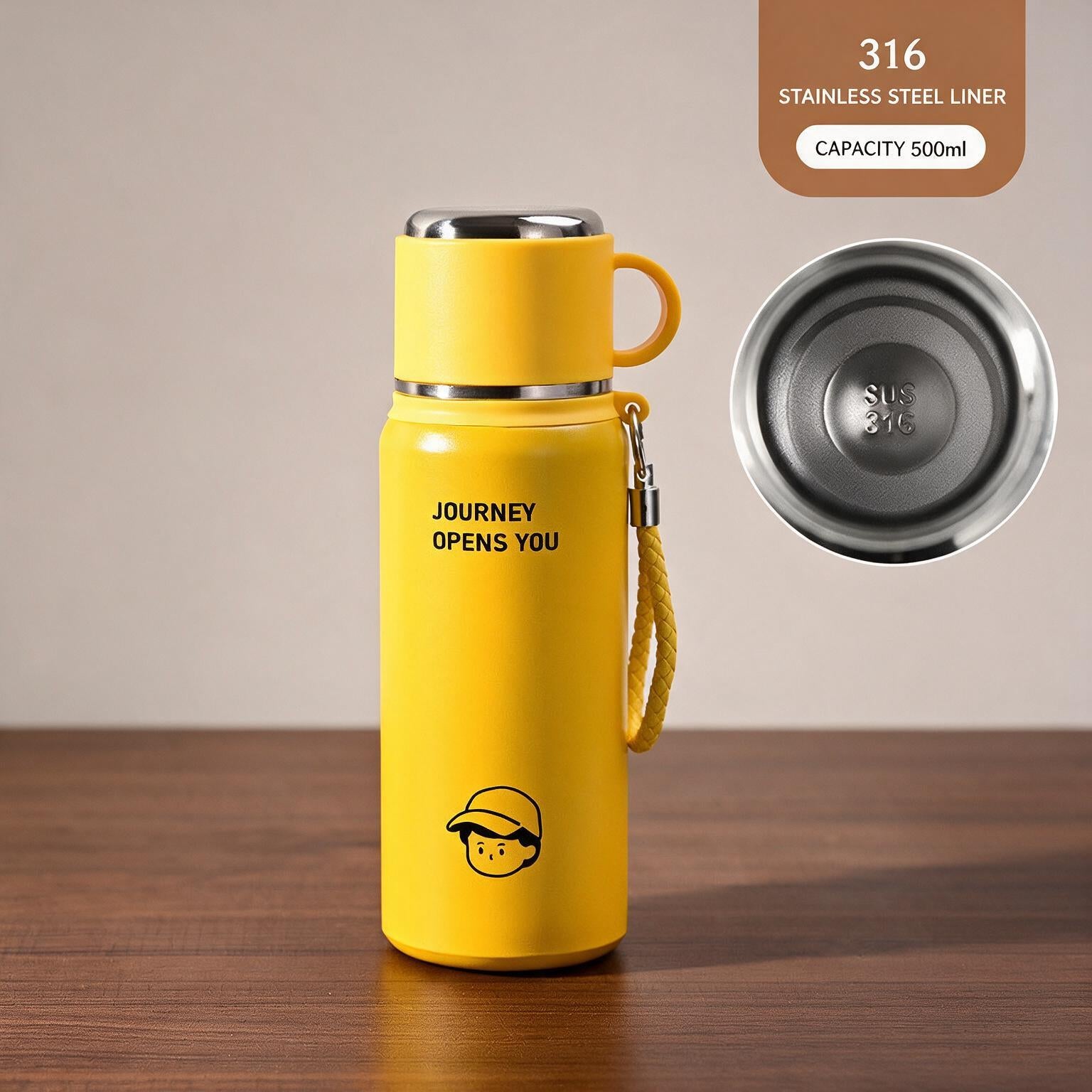 Mug isotherme 600 ml, bouchon qui fait tasse