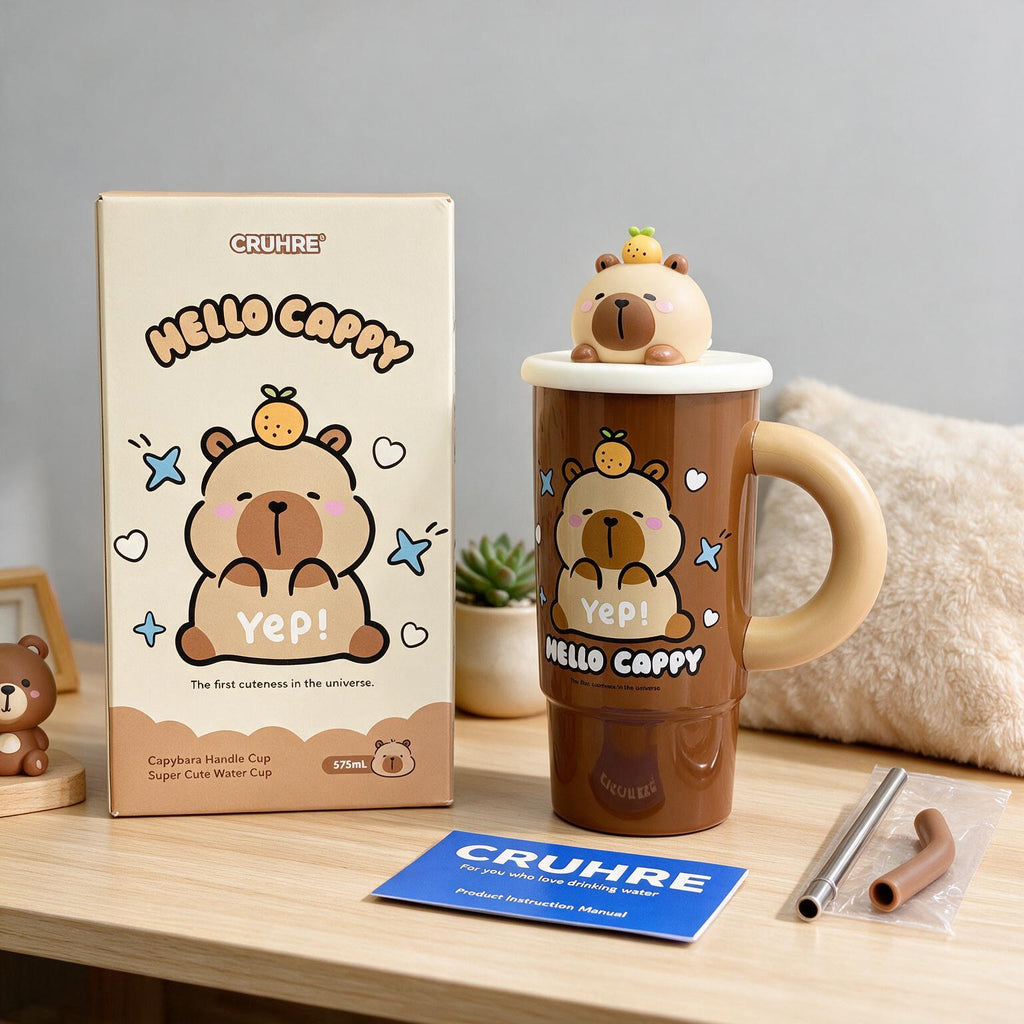 Gourde capybara à paille, mug isotherme