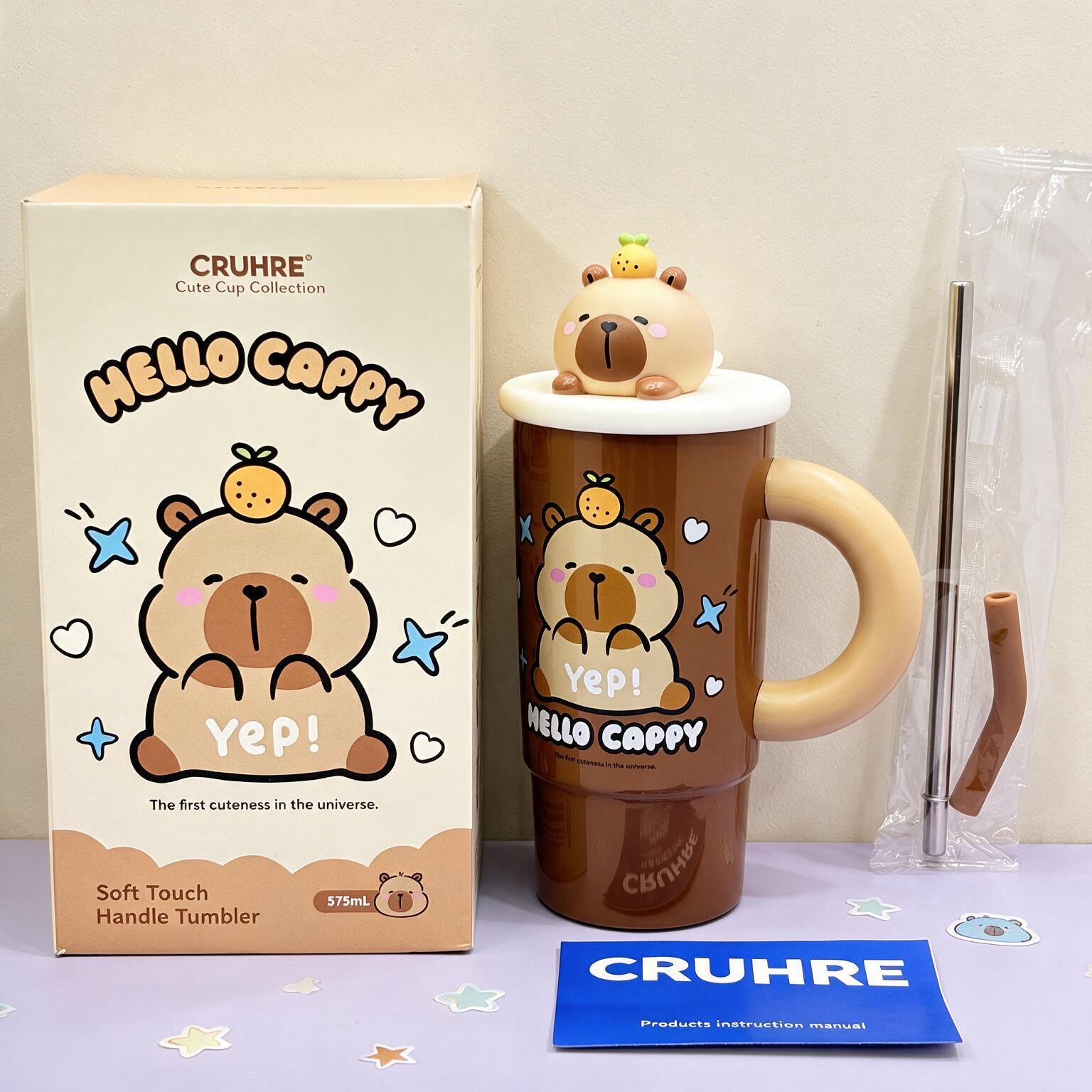 Gourde capybara à paille, mug isotherme