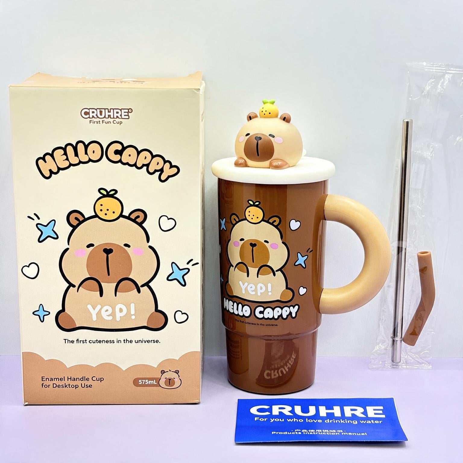 Gourde capybara à paille, mug isotherme