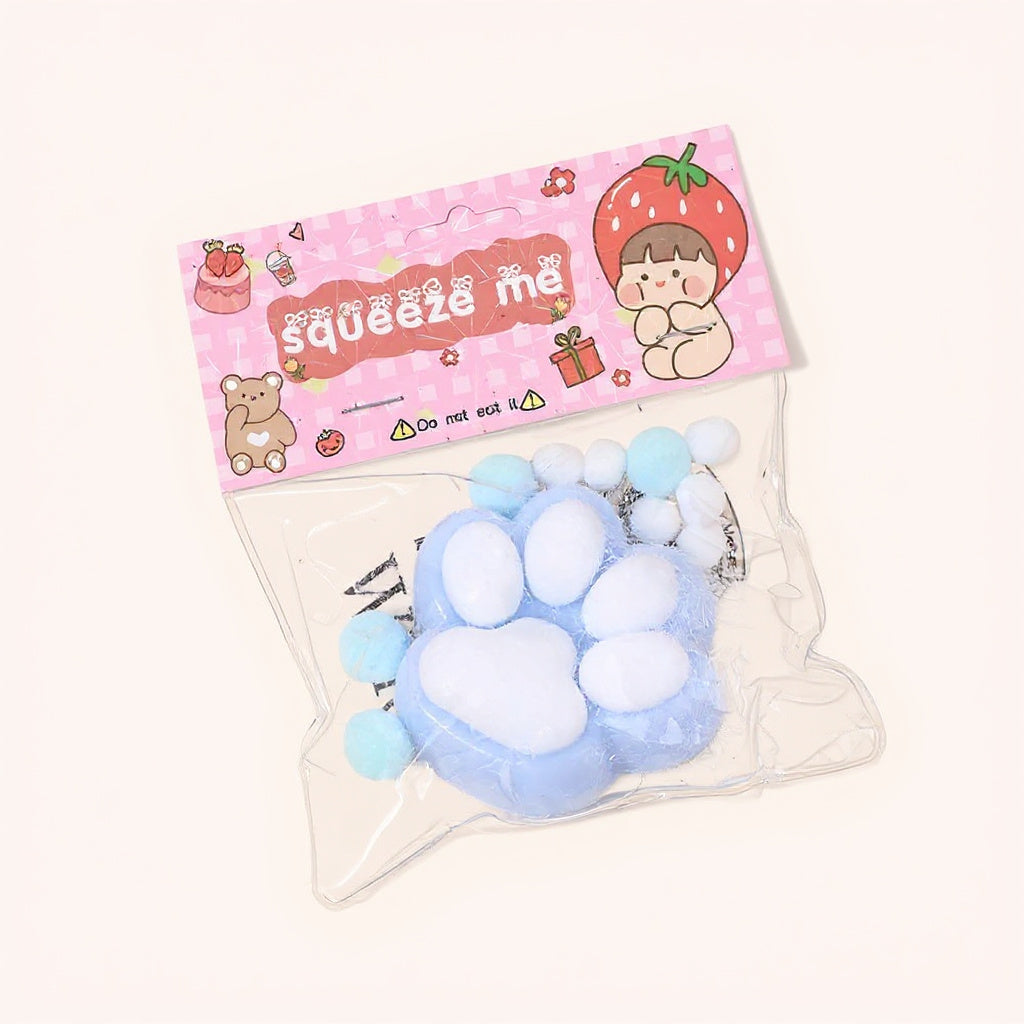 Squishy patte de chat velours, anti-stress